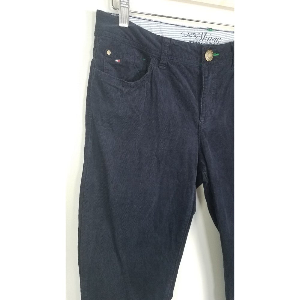 Tommy Hilfiger Women's Sz. 10 Navy Classic Skinny Corduroy Pants 27 in. Inseam - Picture 2 of 6